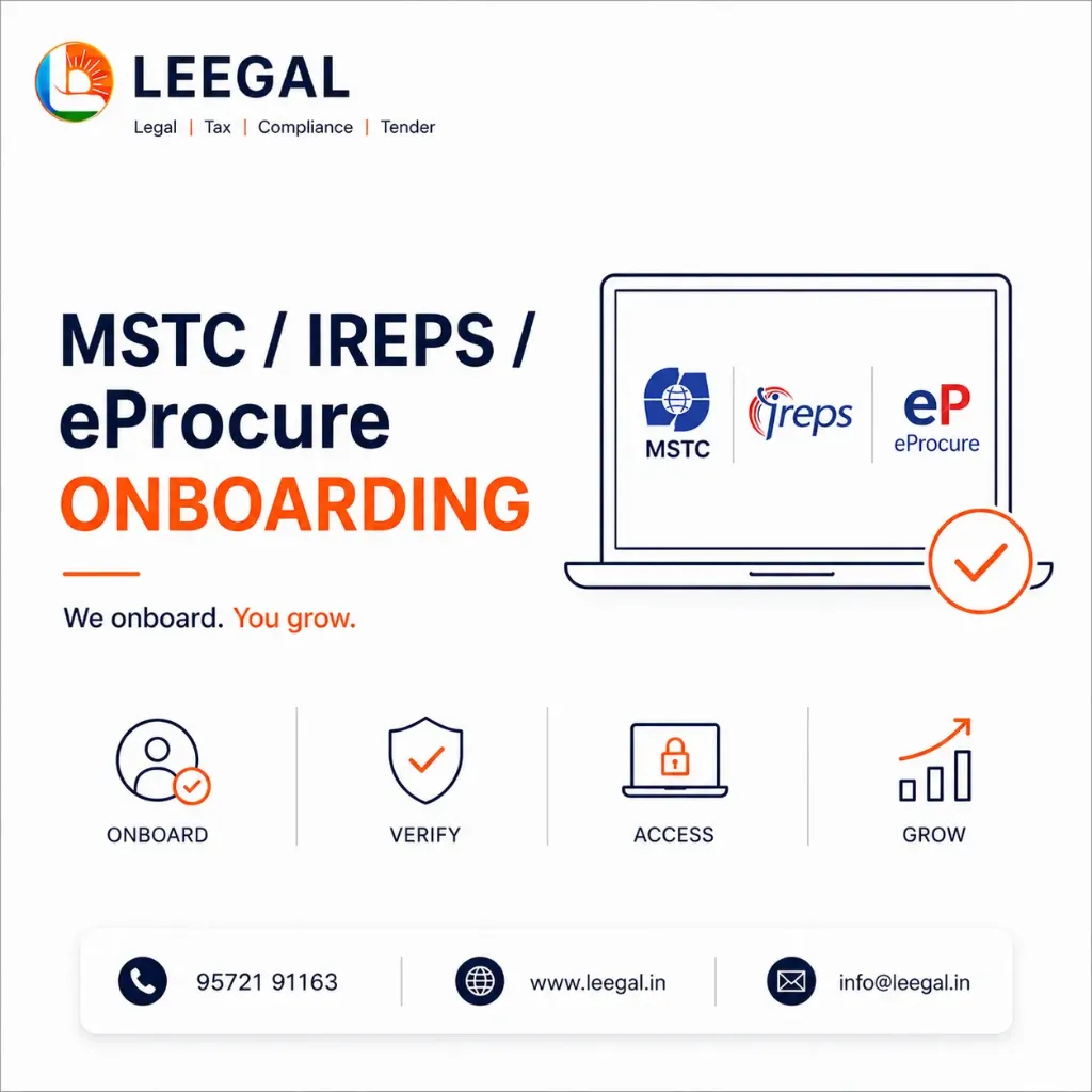 [LGL-GOVERNMENT-0033] MSTC/IREPS/eProcure Onboarding