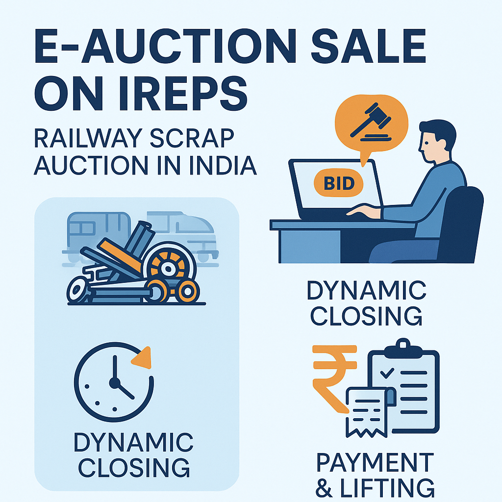 E AUCTION SALE on IREPS / Railway Scrap Auction in India